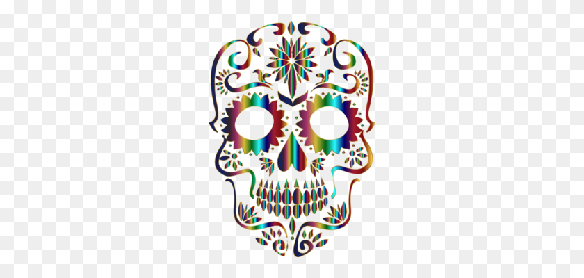 240x340 Calavera Skull Computer Icons Day Of The Dead Silhouette Free - Day Of The Dead Flowers Clipart