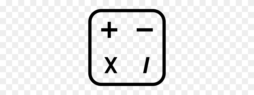 256x256 Значок Калькулятора Линия Набор Иконок Разум - Значок Калькулятора Png