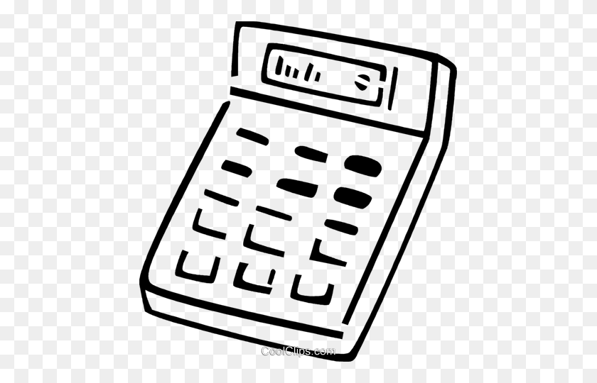 447x480 Calculators Royalty Free Vector Clip Art Illustration - Calculator Clipart Black And White