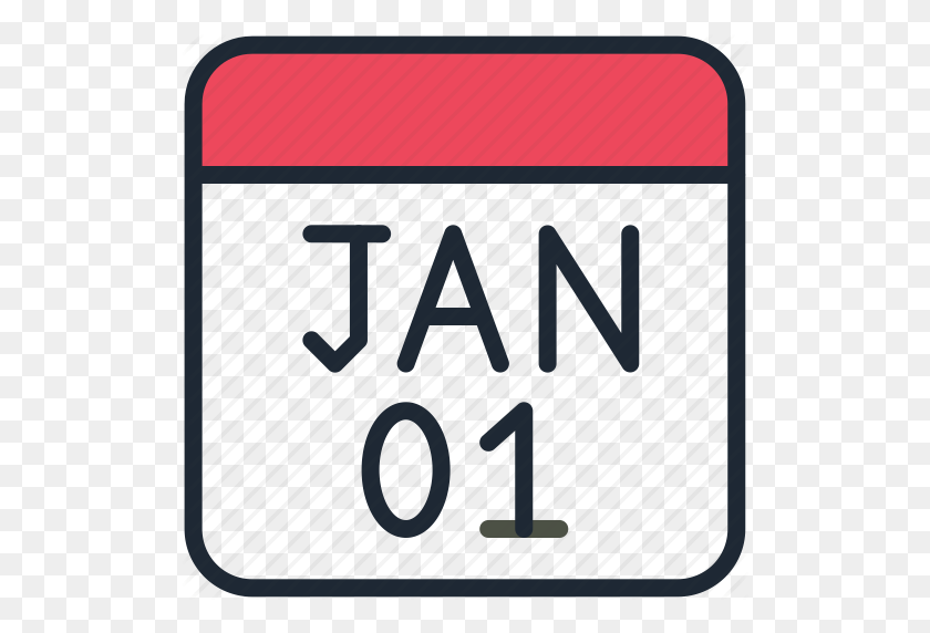 512x512 Календарь, Празднование, Дата, Событие, Январь, Значок Нового Года - Январский Календарь Клипарт