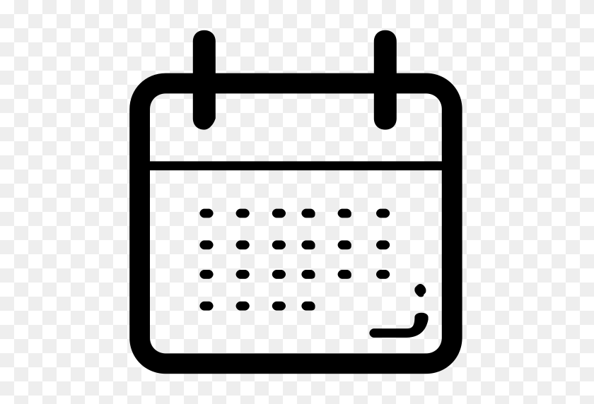 512x512 Календарь, Часы, Значок Даты В Png И Векторном Формате Бесплатно - Черно-Белый Календарь Клипарт
