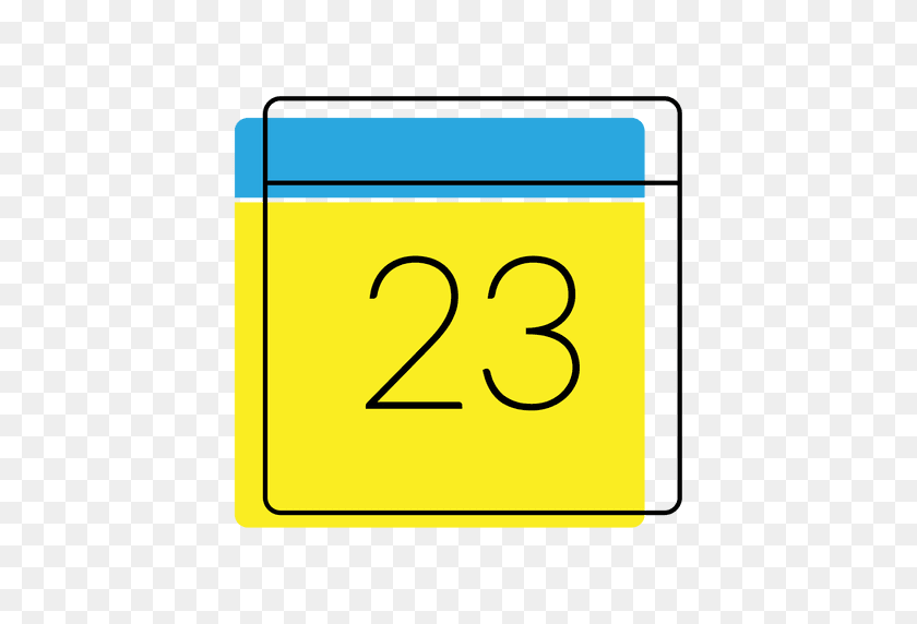 512x512 Значок Даты Календаря Желтый И Синий - Календарь Png
