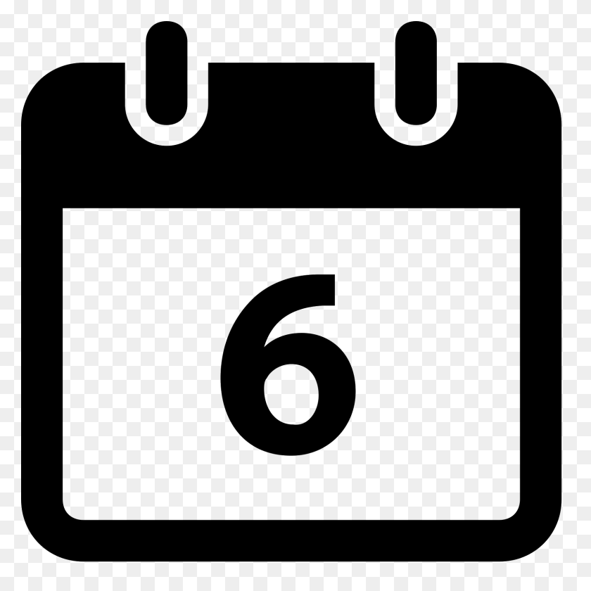1600x1600 Calendar Icon - Number 6 PNG