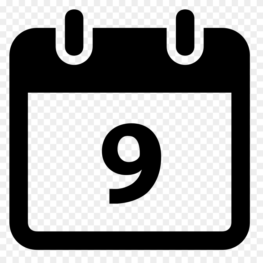 1600x1600 Calendar Icon - Number 9 PNG