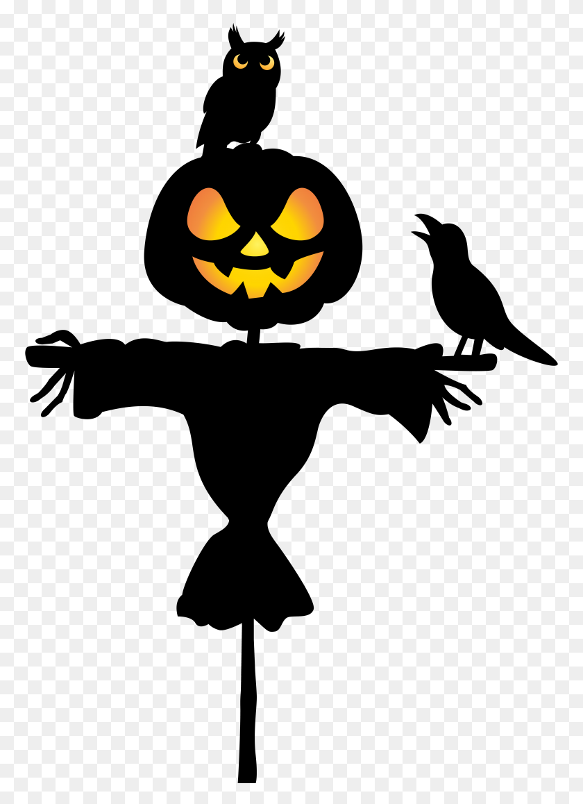 5681x8000 Calendar October Owl - Scarecrow Clipart Free
