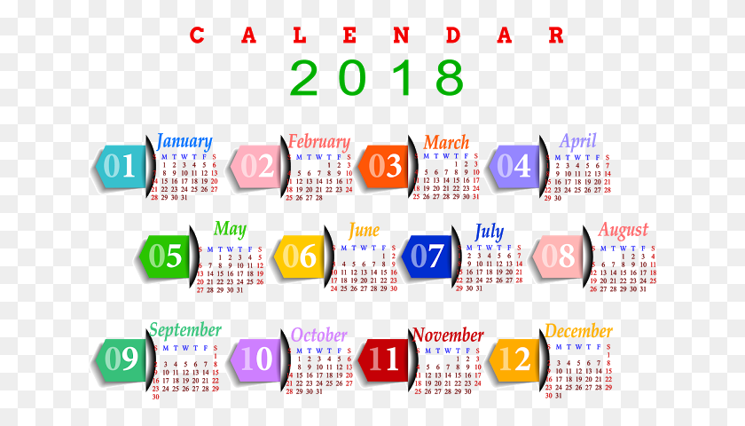 640x420 Календарь 2018 Png Изображения