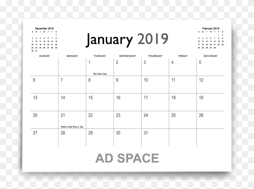 740x565 Calendar Template - Calendar 2018 PNG