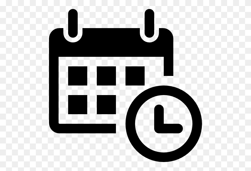 512x512 Calendario Con Un Reloj Herramientas De Tiempo - Icono De Calendario Png