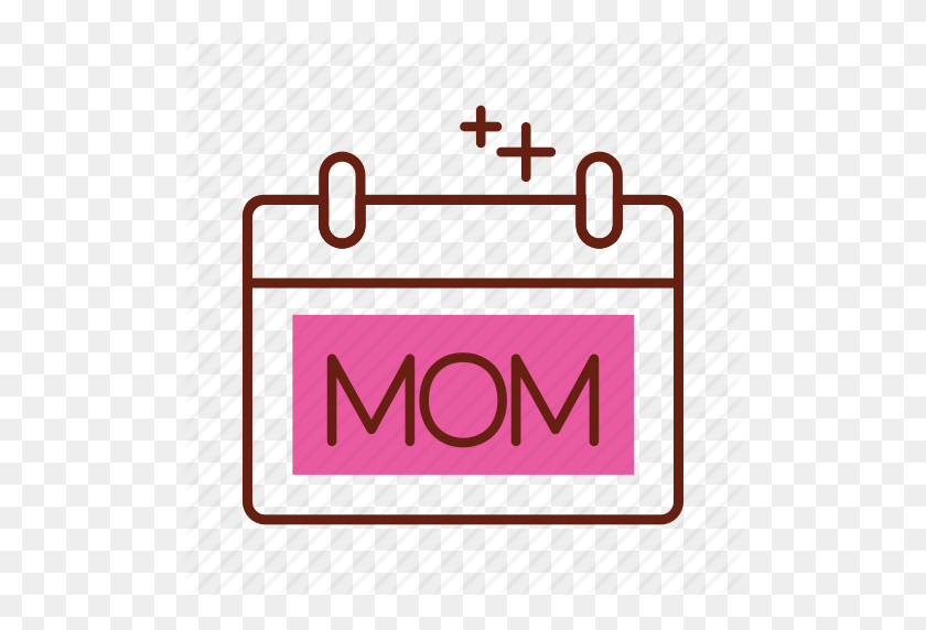 512x512 Календарь, День, Счастливый, Значок Матери - День Матери Png