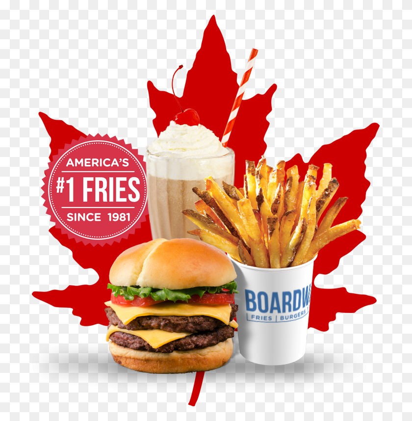 709x798 Calgary's Fresh Burger Restaurant Boardwalk Burgers Fries Shakes - Burgers PNG