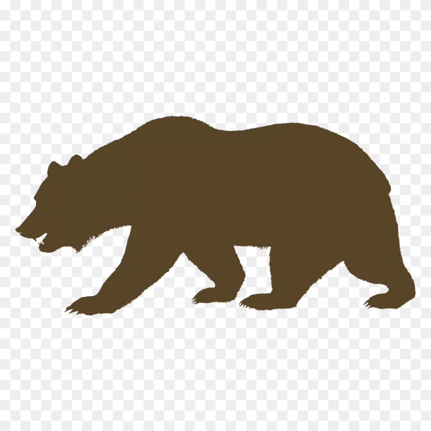 800x800 California Bear Outline Free Download Clip Art - Bear Silhouette Clip Art