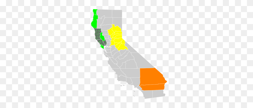 270x299 California Economic Region County Map Clip Art - Lake Clipart