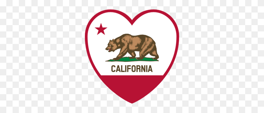 300x300 Калифорнийский Флаг Сердце Картинки - Калифорнийский Медведь Клипарт