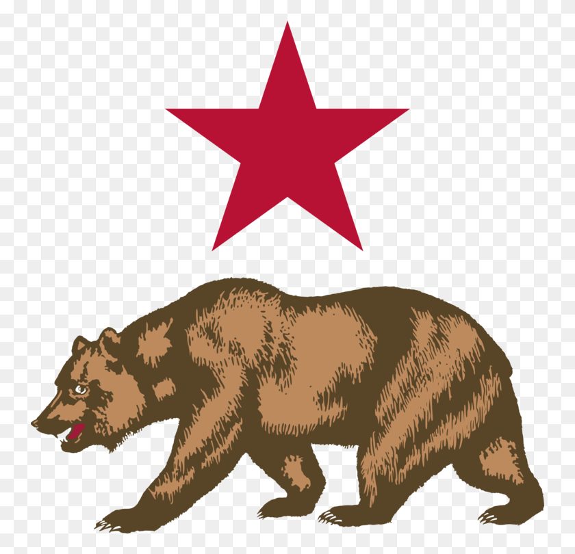 750x750 California Grizzly Bear Flag Of California Whitby - California Flag Clipart