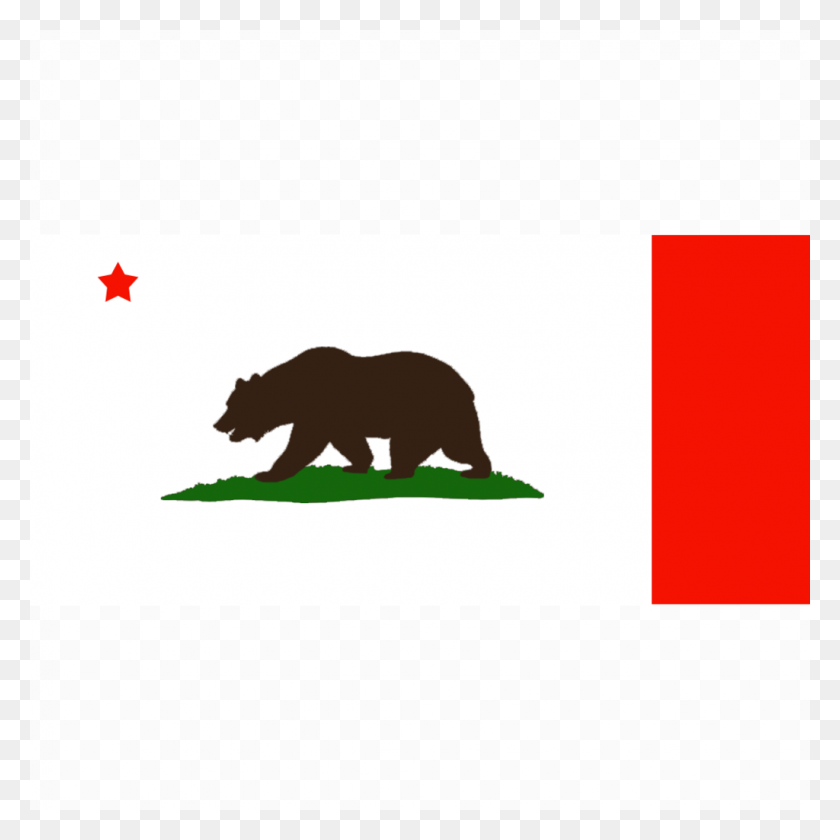 1024x1024 Bandera Del Estado De California Murciélago - Estado De California Png