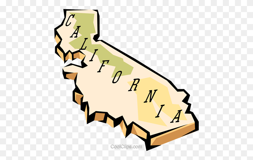 480x472 California State Map Royalty Free Vector Clip Art Illustration - California State PNG