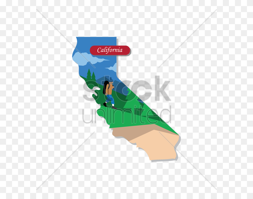 600x600 Векторное Изображение Карты Штата Калифорния - Клипарт Штата Калифорния