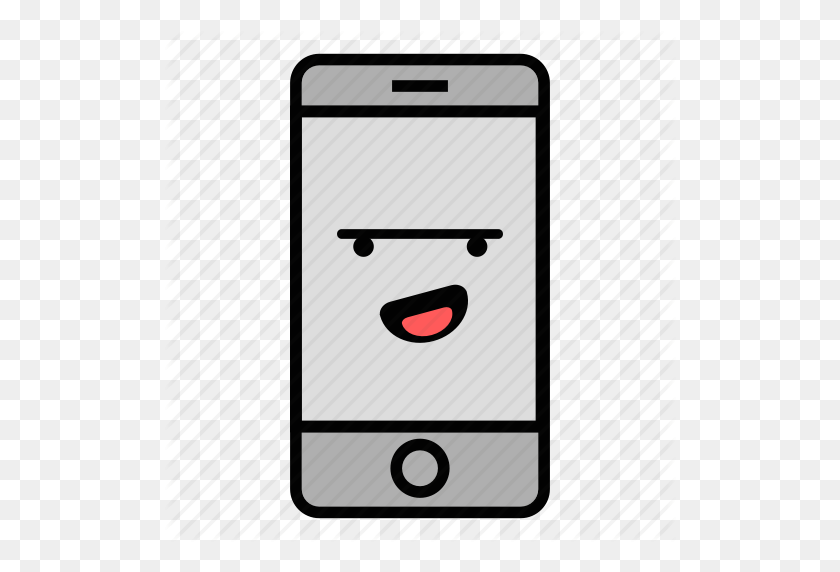 512x512 Вызов, Сотовый, Смайлики, Iphone, Смех, Мобильный, Значок Технологии - Телефон Смайлики Png