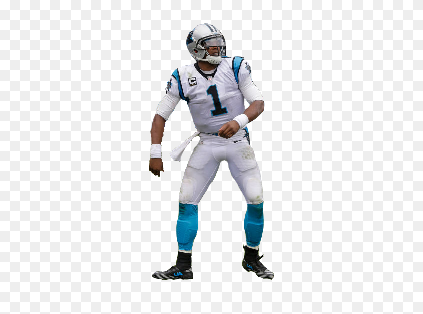 300x564 Cam Newton And Referee Ed Hochuli Arguing Over A Non Call Cutouts - Cam Newton PNG