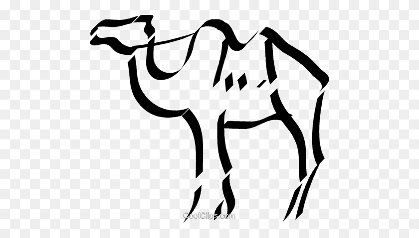 480x418 Camel Royalty Free Vector Clip Art Illustration - Camel Clipart Black And White