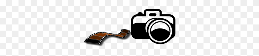 298x123 Camera And Film Strip Png, Clip Art For Web - Film Camera Clipart