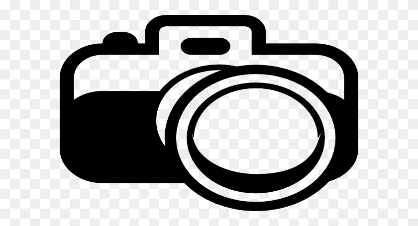 600x395 Camera Blue Logo Clip Art - Black And White Camera Clipart