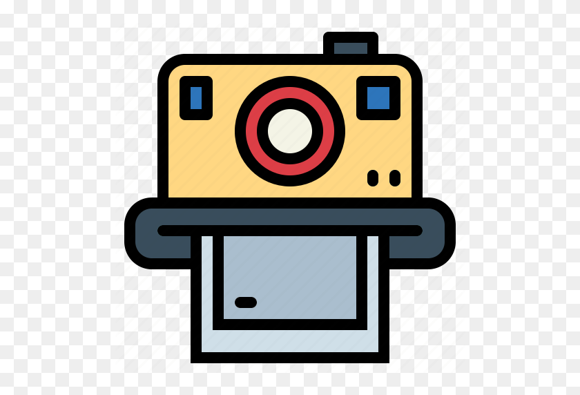 512x512 Cámara, Fotografía, Polaroid, Vintage Icon - Polaroid Camera Clipart