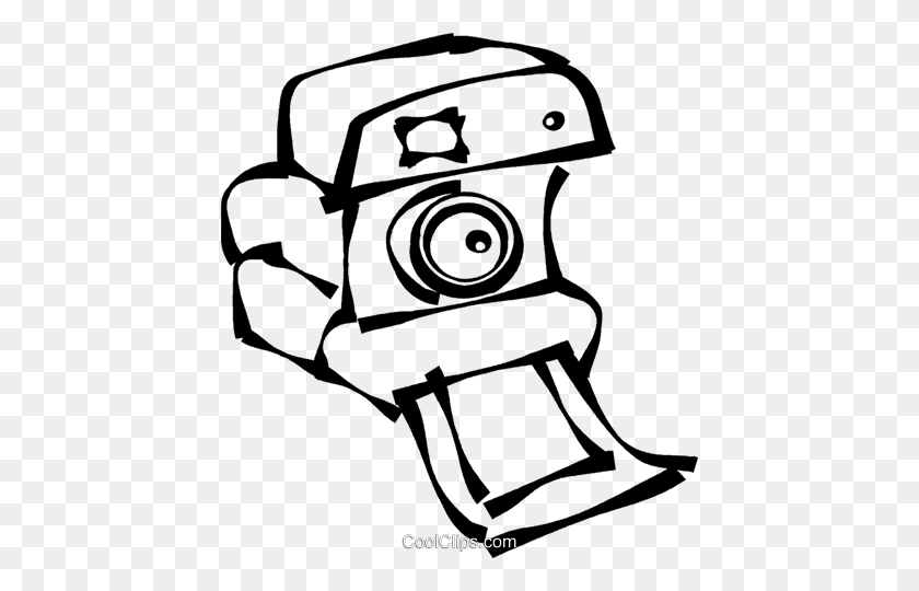436x480 Camera Royalty Free Vector Clip Art Illustration - Polaroid Camera Clipart
