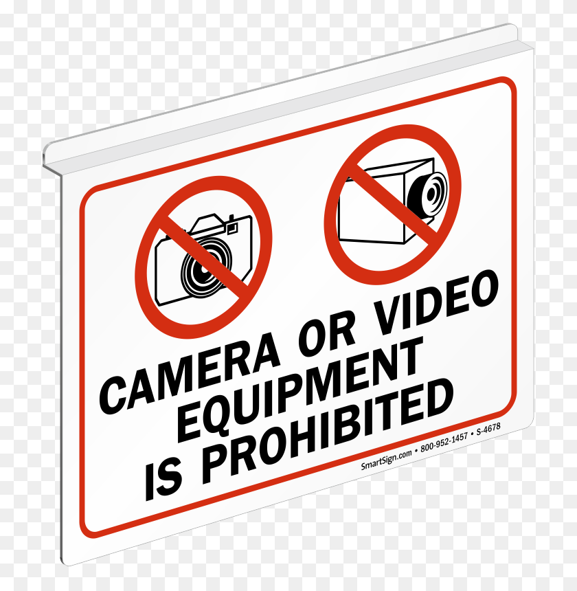 723x800 Camera Video Equipment Prohibited Signs, Cctv Sign, Sku S - Prohibited Sign PNG