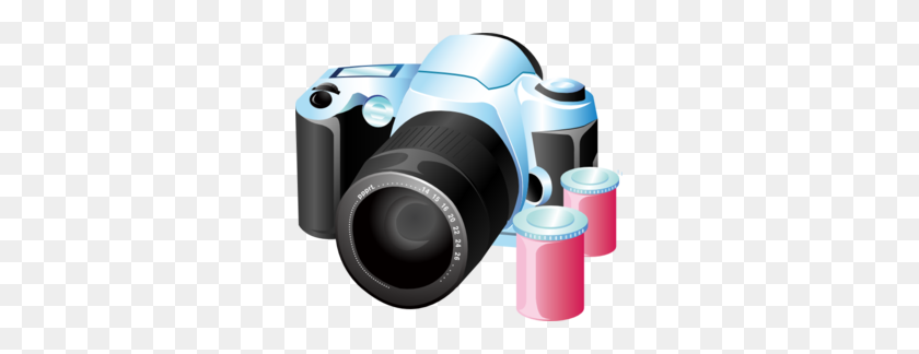 299x264 Camera With Film Clip Art - Camera Lens Clipart