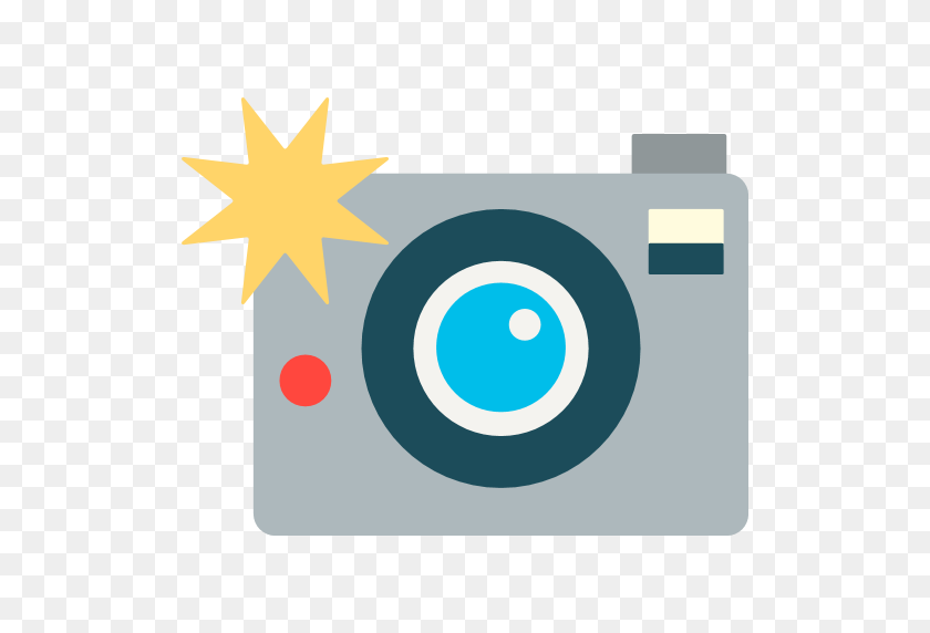 512x512 Камера Со Вспышкой Emoji Для Facebook, Идентификатор Электронной Почты, Sms - Вспышка Камеры В Формате Png