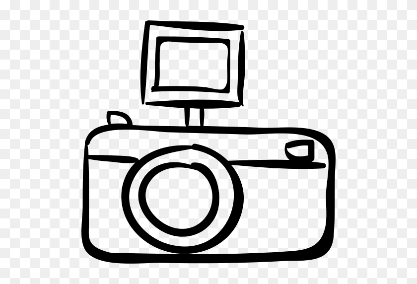 512x512 Camera With Flash Png Icon - Camera Drawing PNG