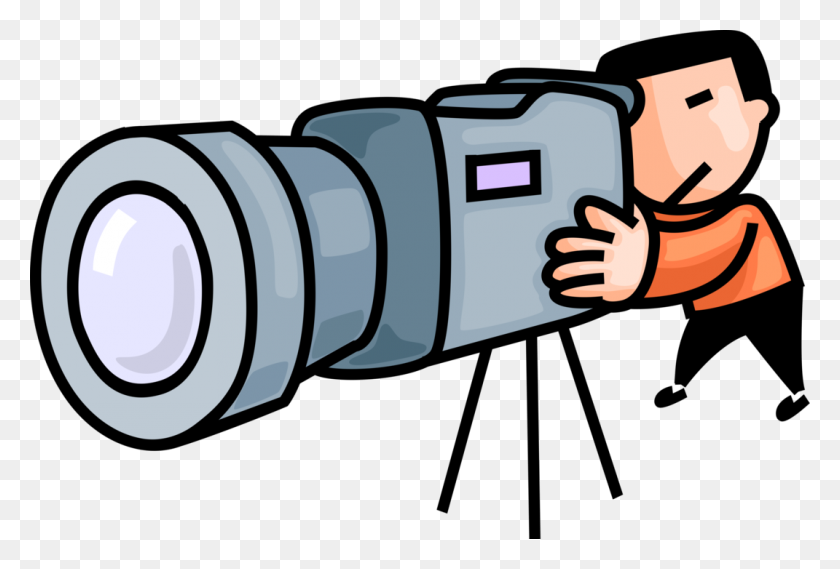 1071x700 Cameraman Films Scene With Video Camera - Camera Vector PNG
