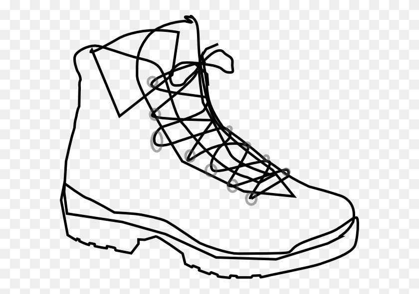 600x531 Camp Clipart Walking Boot - Camping Black And White Clipart