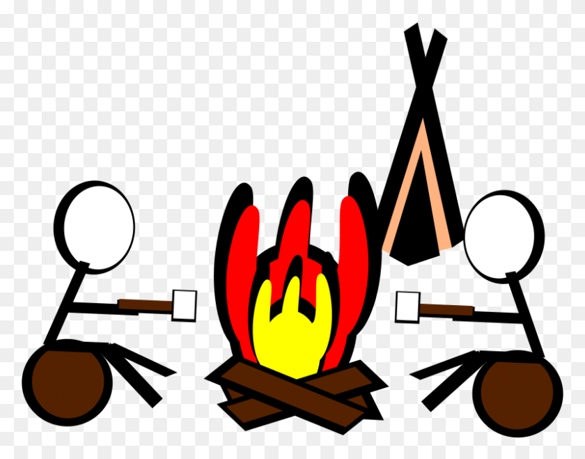 800x615 Camp Fire Cartoon - Marshmallow Clipart