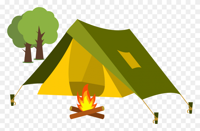 2121x1343 Camp Fire Clipart Tent Clip Art Tree - Tent Clipart PNG