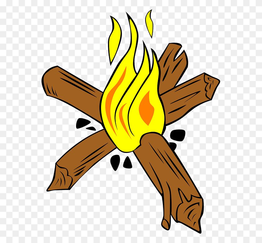 573x720 Camp Fire Clipart Wood - Fire Pit Clipart