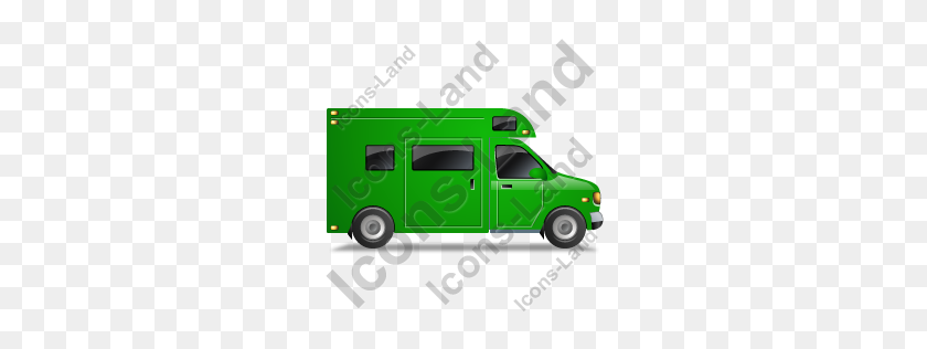 256x256 Camper Van Right Green Icon, Pngico Icons - Camper Png