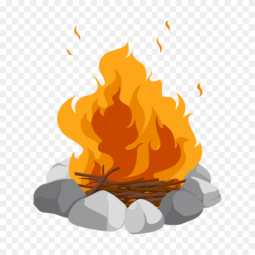 1000x1000 Campfire Cartoon Bonfire Clip Art - Camp Fire PNG