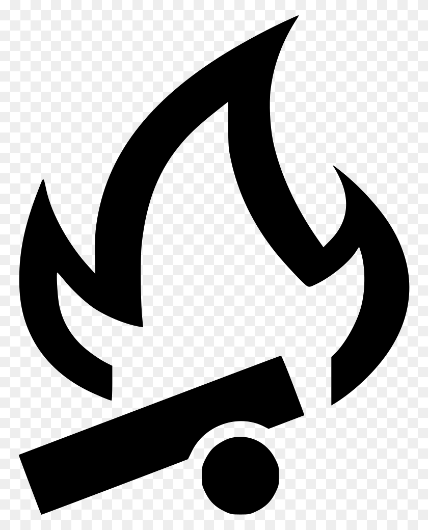 768x980 Campfire Flame Camping Clip Art - Camping Black And White Clipart