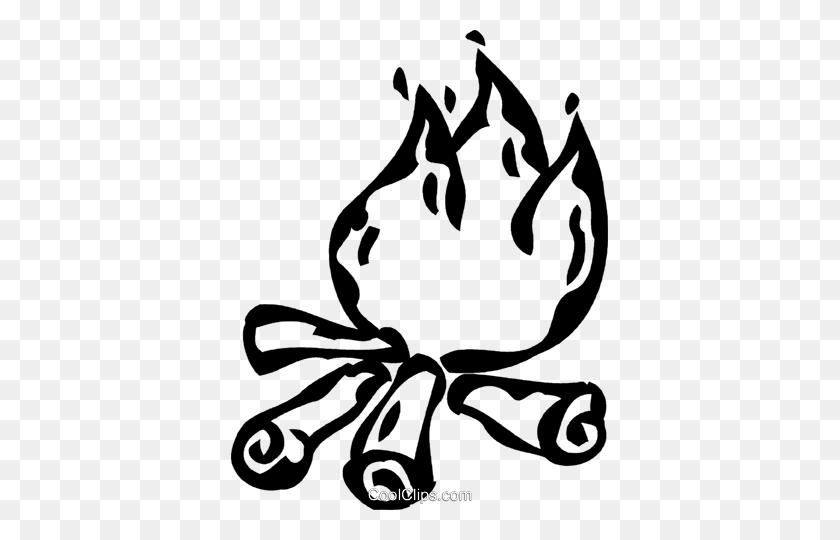 377x480 Campfire Songs Royalty Free Vector Clip Art Illustration - Campfire Black And White Clipart