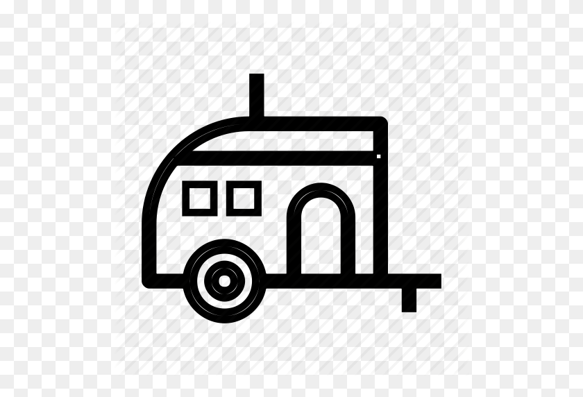 512x512 Camping, Camping Trailer, Caravan, Forest, Travel Icon - Travel Trailer Clip Art