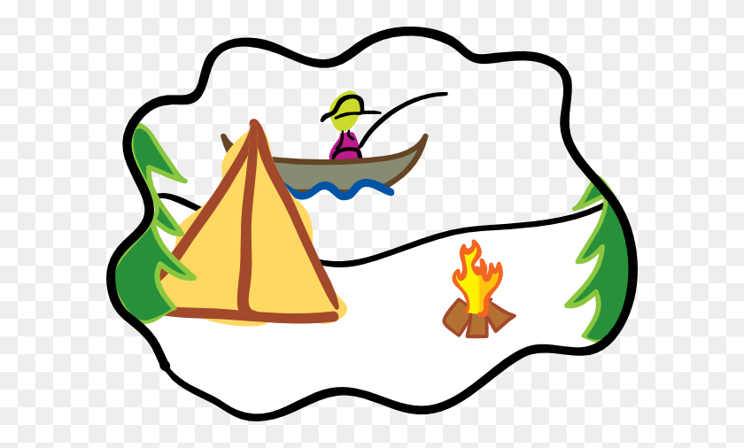 600x446 Camping Clipart Family Fishing - Family Clipart