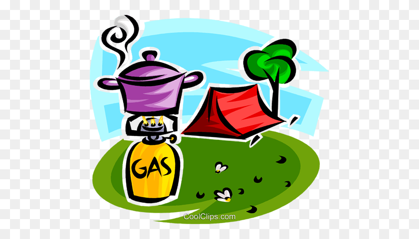 480x420 Equipo De Camping Royalty Free Vector Clipart Illustration - Equipo Clipart