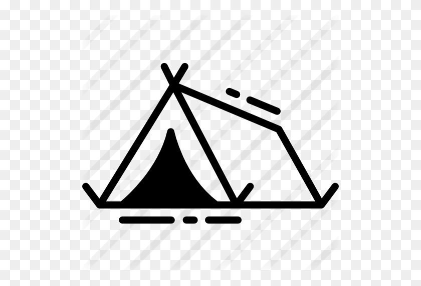 512x512 Camping Tent - Black And White Camping Clipart