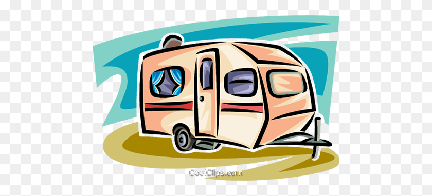 480x322 Camping Trailer Royalty Free Vector Clip Art Illustration - Travel Trailer Clip Art