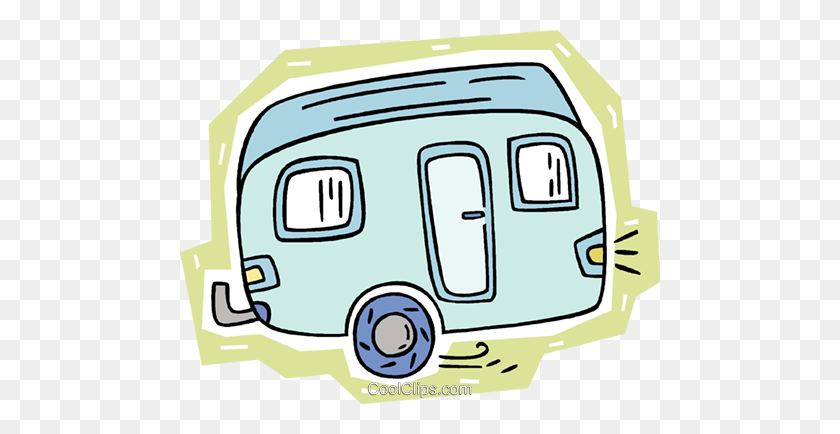 480x374 Camping Trailer Royalty Free Vector Clip Art Illustration - Camping Clipart