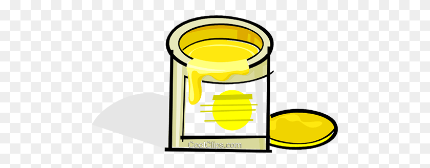 480x268 Can Of Yellow Paint Royalty Free Vector Clip Art Illustration - Paint Can Clipart