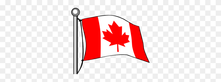 298x252 Canadian Flag On Pole Clip Art - Flag Pole PNG