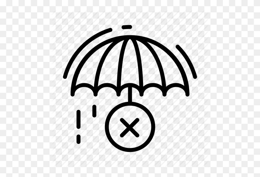512x512 Cancel, Delivery, Rain, Remove, Umbrella Icon - Umbrella And Rain Clipart